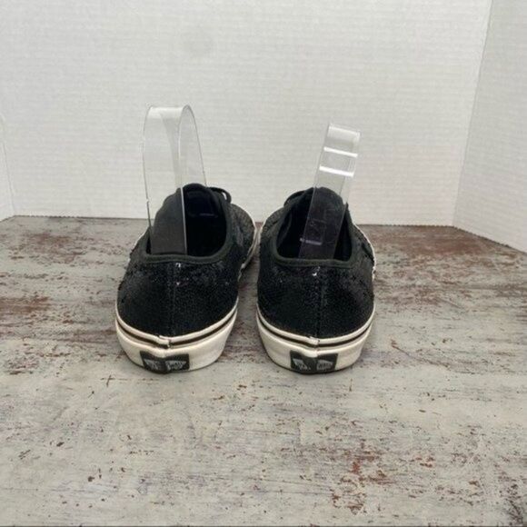 Vans Black Sequin Sneakers Shoes 7.5 - Picture 3 of 6